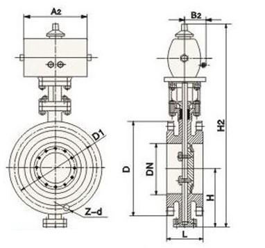 對夾式氣動硬密封蝶閥 對夾式氣動硬密封蝶閥